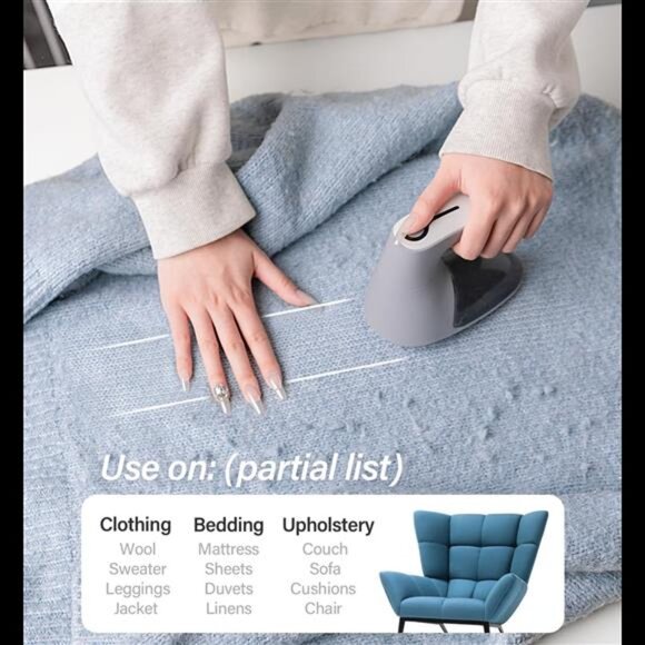 Fabric Shaver, Lint Shaver, Lint Remover Defuzzer Sweater Shaver for Clothes - Picture 5 of 7